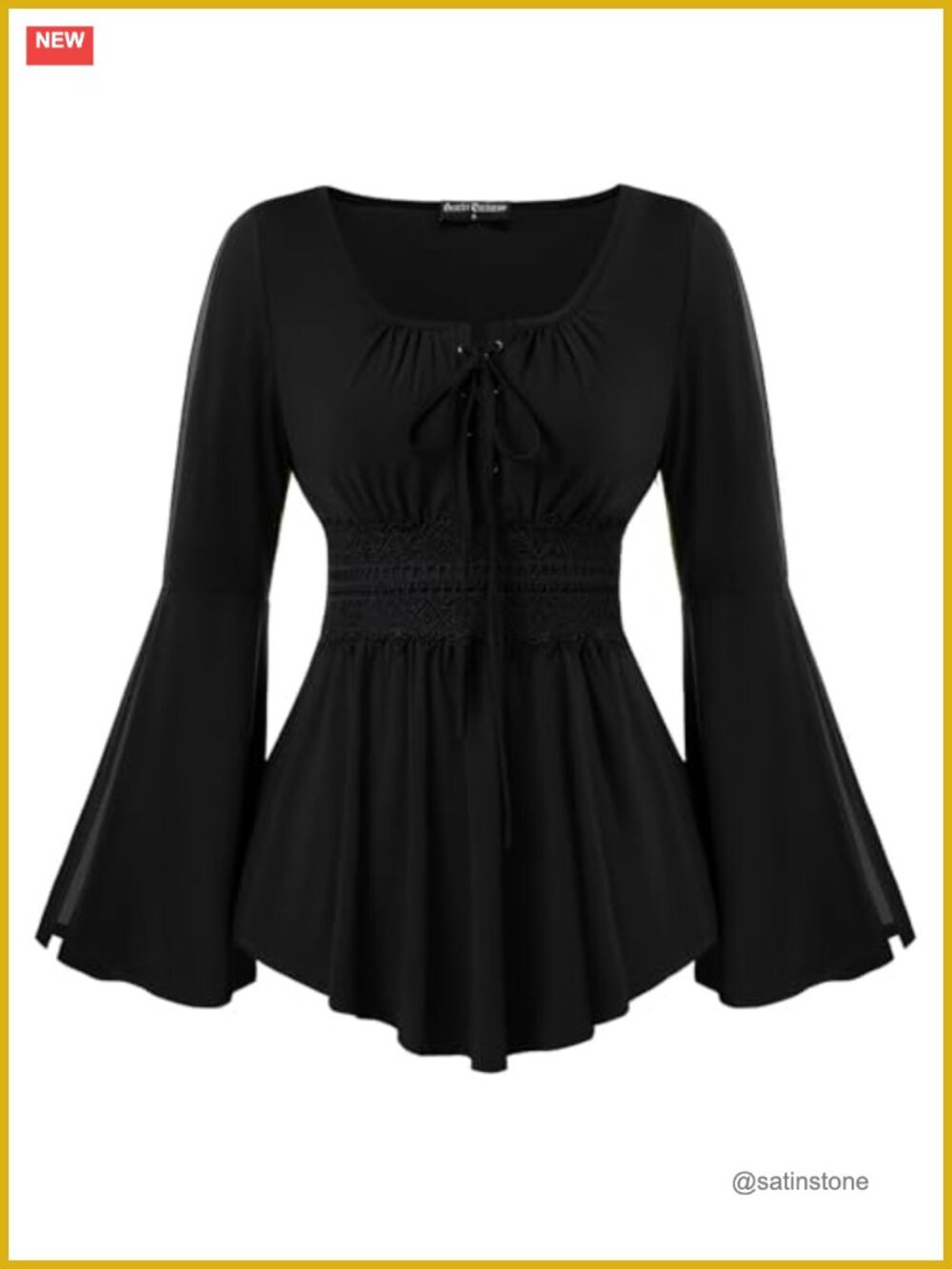 Renaissance Bell Sleeve Blouse Women Corset Top